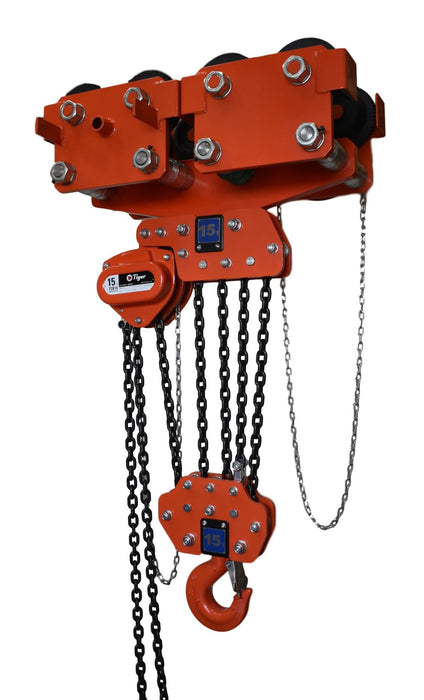 TIGER COMBINED CHAIN BLOCK & GEARED TRAVEL TROLLEY, 0.5t CAPACITY MODEL CCBTGS Ref: 231-1 - 62-128mm - Hoistshop